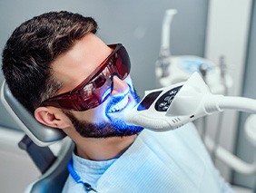 Man having his teeth whitened