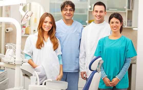 Dental team smiling