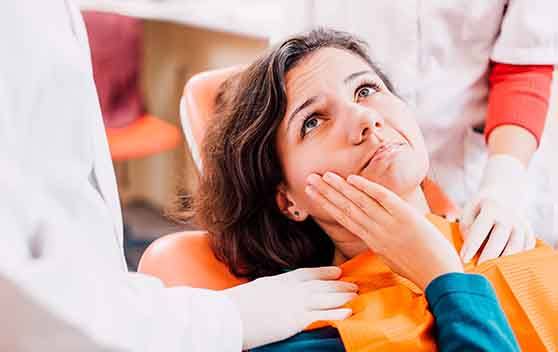 Dentist performing a procedure