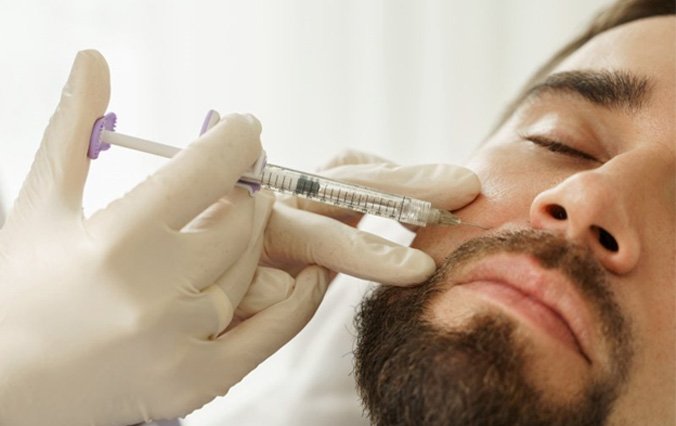 a patient receiving dermal filler injections