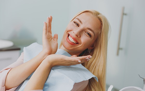 a dental patient smiling 